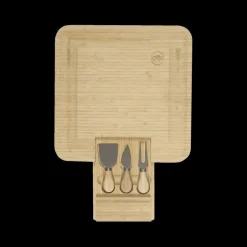 Servies|Tafelaccessoires|Ygo Aperoplank QUESO met Bestek 3Del. Bamboe