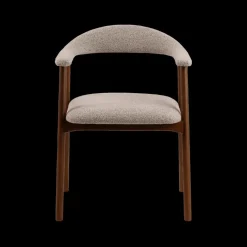 Stoelen|Ygo Armstoel COLETTE Monza Beige - Poot Walnoot