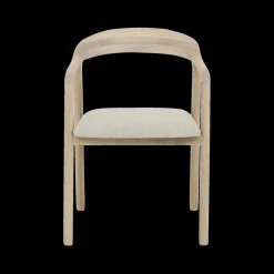 Stoelen|Ygo Armstoel SKYE Bouclé Beige - Poot Lichte Eik