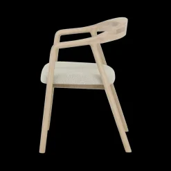 Stoelen|Ygo Armstoel SKYE Bouclé Beige - Poot Lichte Eik