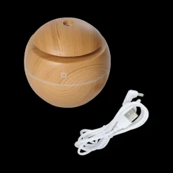 Woondecoratie|Ygo Aromadiffuser HOMEA Bol Houtlook LED