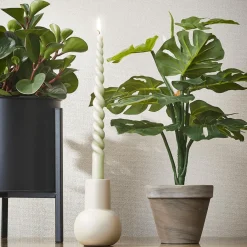 Woondecoratie|Ygo Artif. Monstera Groen in Pot Stan Grijs