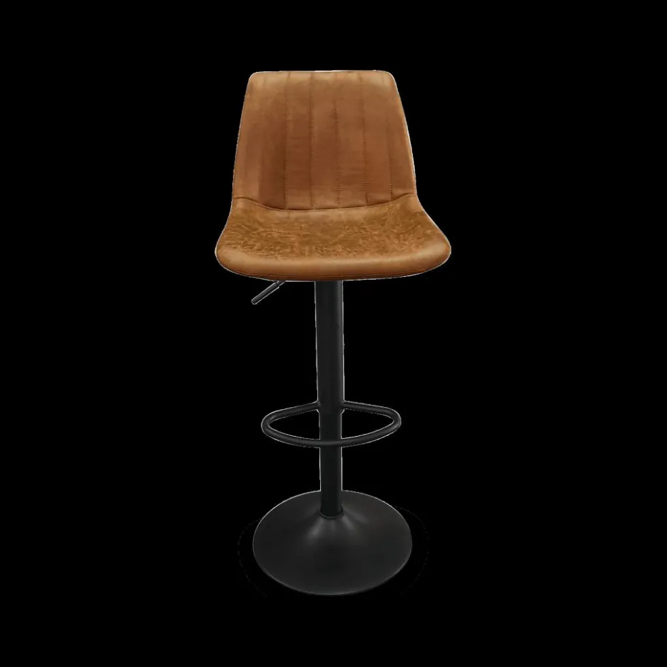 Stoelen|Barkrukken|Ygo Barkruk GARCIA PU Vintage Cognac
