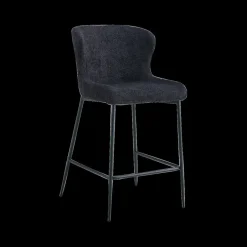 Barkrukken|Ygo Barstoel DORIEN Bouclé Donkergrijs