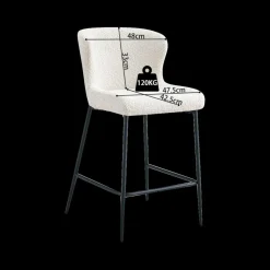 Barkrukken|Ygo Barstoel DORIEN Bouclé Ecru