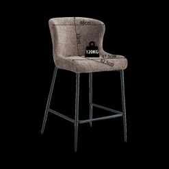 Barkrukken|Ygo Barstoel DORIEN Bouclé Zand