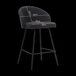 Barkrukken|Ygo Barstoel LEONIE Bouclé Grijs