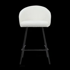 Barkrukken|Ygo Barstoel LEONIE Bouclé Wit