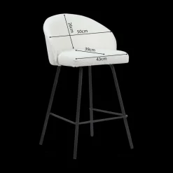 Barkrukken|Ygo Barstoel LEONIE Bouclé Wit