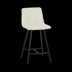 Barkrukken|Ygo Barstoel LUCY Bouclé Ecru Pt Zwart