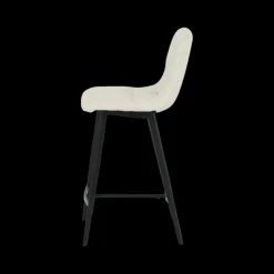 Barkrukken|Ygo Barstoel LUCY Bouclé Ecru Pt Zwart