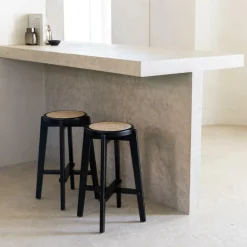 Barkrukken|Ygo Barstoel OLAF Beech Wood Black ZH66