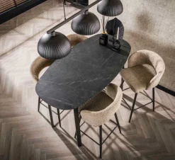 Bartafels|Ygo Bartafel PERRY Deens Ovaal 140x75 Marmerlook