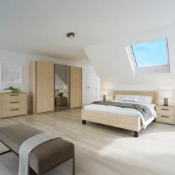 2-Persoonsbedden|1-Persoonsbedden|Ygo Bed BABETTE Eik 140x200