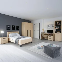 1-Persoonsbedden|Ygo Bed BABETTE Eik 90x200