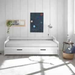 Bedden|Ygo Bed DONALD 90x200 Met Bedlade Wit