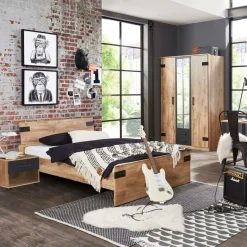 Bedden|Ygo Bed HUVAR Plankeneiche 90x200