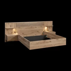 2-Persoonsbedden|Ygo Bed ILJA 160x200 Zijwand met Nachttafels