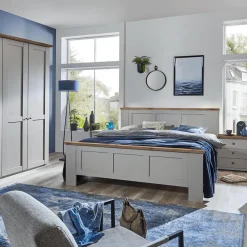 2-Persoonsbedden|Ygo Bedkader NAVAN Kiezelgrijs/Noors Eiken 180x200