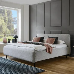 2-Persoonsbedden|Ygo Bedkader ZEGER Lichtgrijs 160x200