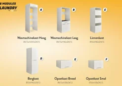 Wasruimte & Opbergkasten|Ygo Bergkast LAUNDRY H162 Wit