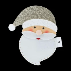 Kerst|Ygo Bestekhouder SANTA Vilt Zilver Ass.