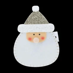Kerst|Ygo Bestekhouder SANTA Vilt Zilver Ass.