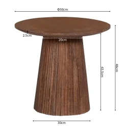 Salontafels & Bijzettafels|Ygo Bijzettafel DOMINGO Mango Lichtbruin Ø50