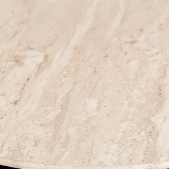 Salontafels & Bijzettafels|Ygo Bijzettafel LAGOON Ø50 Travertijnlook