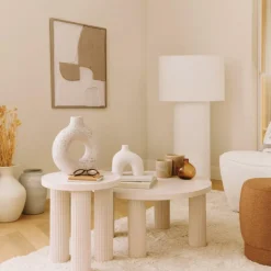 Salontafels & Bijzettafels|Ygo Bijzettafel MOSSON Beige Ø40