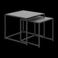 Salontafels & Bijzettafels|Ygo Bijzettafel Set van 2 BOKSKAP Ash Black
