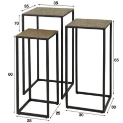 Salontafels & Bijzettafels|Ygo Bloemenzuil FEBE Set van 3