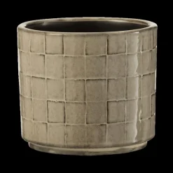 Woondecoratie|Ygo Bloempot Keramiek Beige/Grijs S