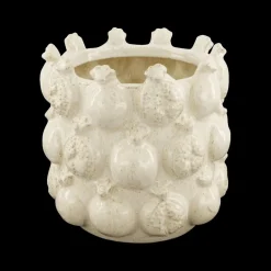 Woondecoratie|Ygo Bloempot POMGRANATE Ker. Wit