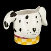 Woondecoratie|Ygo Bloempot STIPPEL Hond Wit/Zwart