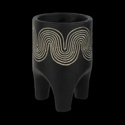 Woondecoratie|Ygo Bloempot VINCA Cement Zwart S