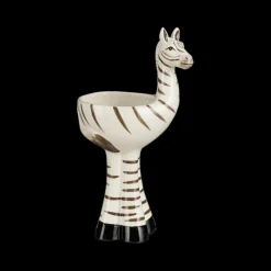 Woondecoratie|Ygo Bloempot ZEBRA Wit/Zwart L