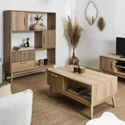 Vitrinekasten|Boekenkasten|Ygo Boekenkast CALUNA Naturel