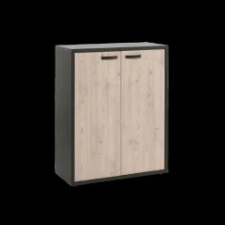 Bureau- En Boekenkasten|Ygo Boekenkast H112 UPGRADE Zwart/Kastanje