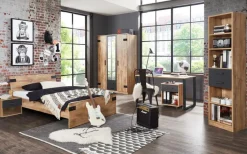 Boekenkasten|Ygo Boekenkast HUVAR J04-Plankeneiche/Graphite