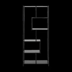 Vitrinekasten|Boekenkasten|Ygo Boekenrek BOKSKAP Ash Black Assymetrisch B77