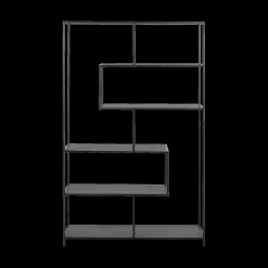 Vitrinekasten|Boekenkasten|Ygo Boekenrek BOKSKAP Ash Black Assymetrisch B114