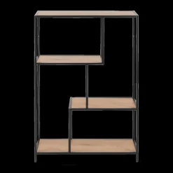 Vitrinekasten|Boekenkasten|Ygo Boekenrek BOKSKAP Wild Oak Assymetrisch B77