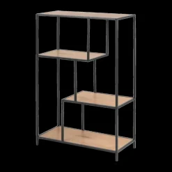 Vitrinekasten|Boekenkasten|Ygo Boekenrek BOKSKAP Wild Oak Assymetrisch B77