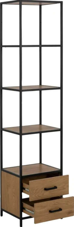 Vitrinekasten|Boekenkasten|Ygo Boekenrek BOKSKAP Wild Oak B42