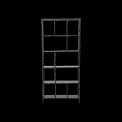 Vitrinekasten|Boekenkasten|Ygo Boekenrek CLAVIS Metaal Zwart