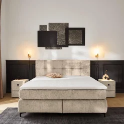 Boxsprings|Ygo Boxspring ALKMAAR Chenille Beige 180x200