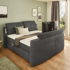 Boxsprings|Ygo Boxspring DOMBURG Microvezel 421/09 Donkergrijs 180x200