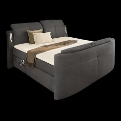 Boxsprings|Ygo Boxspring DOMBURG Microvezel 421/09 Donkergrijs 180x200