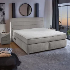 Boxsprings|Ygo Boxspring LELYSTAD Chenille Grijs 180x200